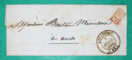 CAD TYPE 14 ASTAFFORT LOT ET GARONNE PP PORT PAYE POUR AUCH GERS 1844 LETTRE COVER FRANCE - 1801-1848: Precursors XIX