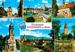 72840589 Kitzingen Main Stadtkirche Pippinsbruecke St Johannis Falterturm Eselsb - Kitzingen