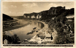 Rathen/Elbe Mit Fremdenhof Erbgericht Und Bastei-Wände - Rathen