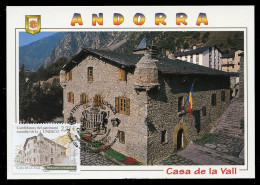 ANDORRA Postes (2020) - Carte Maximum Card Candidatura Patrimoni Mundial UNESCO Casa De La Vall, World Heritage Site - Maximumkarten (MC)