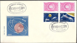 Romania Space FDC Cover 1975. ASTP Apollo - Soyuz - Europe