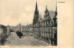 Wiesbaden, Marktplatz M. Töchterschule, Ev. Hauptkirche, Rathaus U. Schl - Wiesbaden