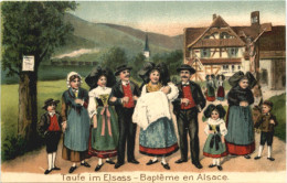 Taufe Im Elsass - Prägekarte - Other & Unclassified