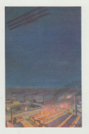 CARTOLINA ILLUSTRATA -BOMBARDAMENTO NOTTURNO DI UN CENTRO INDUSTRIALE DEL 1928 WW1 WW2 - Marcophilie