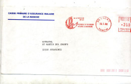 Lettre Flamme Ema Saint Lo Timbrer Courrier Entete Securite Sociale - EMA (Print Machine)