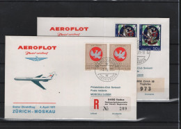 Schweiz Luftpost FFC Aeroflot 3.4.1971 Zürich - Moskau VV - Eerste Vluchten