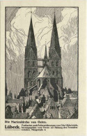 Lübeck - Marienkirche - Künstler Ak Otto Ubbelohe - Luebeck