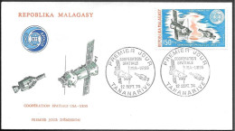 Madagascar Malagasy Space FDC Cover 1974. ASTP Apollo - Soyuz - Afrique