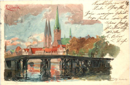 Lübeck - Künstler Ak Kley - Litho - Lübeck