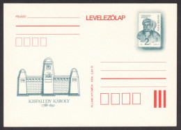 Károly Kisfaludy Poet Writer Painter STATIONERY Postcard 1988 Hungary / Tomb Grave Monument Sculpture - Interi Postali