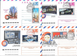 Soviet Space 4 Covers 1975. ASTP Apollo - Soyuz. Baikonur Kaluga Star City Moscow - Russia & USSR
