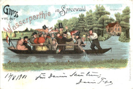 Gruss Von Der Wasserparthie Im Spreewald - Litho - Andere & Zonder Classificatie