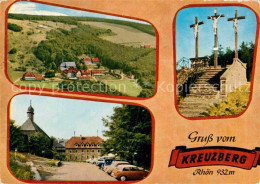 72840080 Kreuzberg Rhoen Fliegeraufnahme Franziskaner Kloster Kalvarienberg Alte - Autres & Non Classés