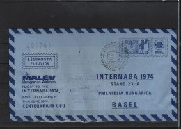 Schweiz Luftpost FFC Malev 4.4.1972 Budapest - Basel - Eerste Vluchten