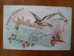 Carte Postale Souvenir D'Amitié Le Pigeon Voyageur Bonne Santé Jacques Brien Bruxelles X - Otros & Sin Clasificación