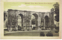 CPSM FRANCE 51 MARNE REIMS - Porte Mars Ancienne Porte Romaine - 1927 - Reims