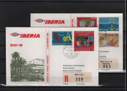 Schweiz Luftpost FFC Iberia 1.11.1968 Zürich - Teneriffa Vv - First Flight Covers