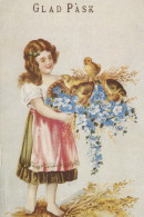 OSTERN KINDER EI Vintage Ansichtskarte Postkarte CPA #PKE367.DE - Pasqua