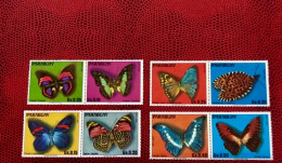 PARAGUAY 1975 8v (par 2 Attachés) Neuf ** MNH YT 1514 / 1521 Farfalle Papillons Butterflies Mariposas Schmetterlinge - Butterflies