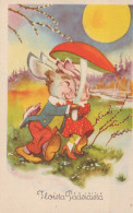 PASCUA CONEJO HUEVO Vintage Tarjeta Postal CPA #PKE239.ES - Easter