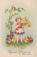 PASCUA NIÑOS HUEVO Vintage Tarjeta Postal CPA #PKE365.ES - Ostern