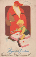 PAPÁ NOEL Feliz Año Navidad Vintage Tarjeta Postal CPSMPF #PKD228.ES - Santa Claus