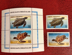 TURQUIE 1989 Bloc 2v 2v Neuf MNH ** Mi 2871 2872 Bl 28 Reptil Tortuga Reptile Turtle Reptil TURQUIA TURKEY - Tortues