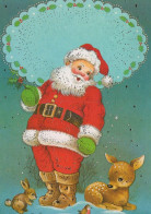 PAPÁ NOEL Feliz Año Navidad Vintage Tarjeta Postal CPSM #PBL492.ES - Santa Claus