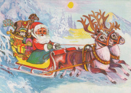 PAPÁ NOEL Feliz Año Navidad Vintage Tarjeta Postal CPSM #PBL559.ES - Santa Claus