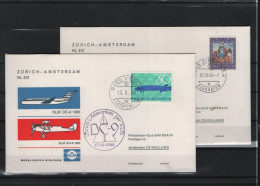 Schweiz Luftpost FFC KLM 15.10.1966 Zürich - Amsterdam Vv - First Flight Covers