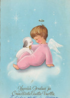 ÁNGEL NAVIDAD Vintage Tarjeta Postal CPSM #PAJ010.ES - Angels