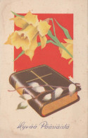 PÂQUES FLEURS Vintage Carte Postale CPA #PKE303.FR - Pasqua