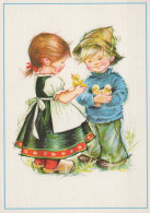 PÂQUES ENFANTS ŒUF Vintage Carte Postale CPSM #PBO288.FR - Pasqua