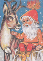 PÈRE NOËL Bonne Année Noël Vintage Carte Postale CPSM #PBL177.FR - Kerstman