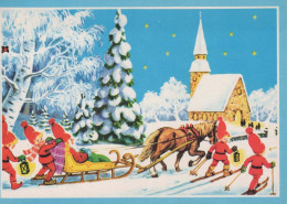 PÈRE NOËL Bonne Année Noël Vintage Carte Postale CPSM #PBB116.FR - Santa Claus