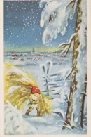 PÈRE NOËL Bonne Année Noël Vintage Carte Postale CPSM #PAU604.FR - Kerstman