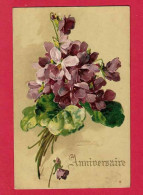 AF141 CATHARINA KLEIN VIOLETTES CARTE GAUFREE EN 1911 - Klein, Catharina