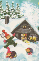 Happy New Year Christmas CHILDREN Vintage Postcard CPSMPF #PKG541.GB - Nouvel An