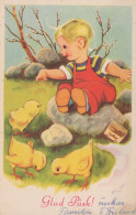 EASTER CHILDREN EGG Vintage Postcard CPA #PKE238.GB - Easter