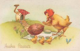 EASTER CHICKEN EGG Vintage Postcard CPA #PKE426.GB - Ostern