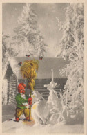 Happy New Year Christmas CHILDREN Vintage Postcard CPSMPF #PKD909.GB - Nouvel An