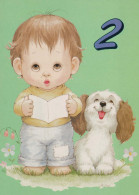 HAPPY BIRTHDAY 2 Year Old BOY Children Vintage Postcard CPSM Unposted #PBU105.GB - Anniversaire