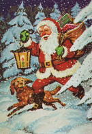 SANTA CLAUS Happy New Year Christmas Vintage Postcard CPSM #PBL362.GB - Santa Claus
