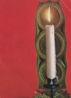 Happy New Year Christmas CANDLE Vintage Postcard CPSM #PBA411.GB - New Year