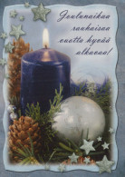 Happy New Year Christmas CANDLE Vintage Postcard CPSM #PBA108.GB - New Year