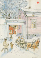 Happy New Year Christmas CHILDREN HORSE Vintage Postcard CPSM #PAZ854.GB - Nieuwjaar