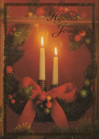 Happy New Year Christmas CANDLE Vintage Postcard CPSM #PAZ593.GB - New Year