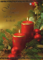 Happy New Year Christmas CANDLE Vintage Postcard CPSM #PAZ472.GB - Nieuwjaar