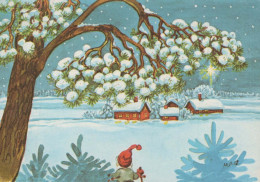 Happy New Year Christmas GNOME Vintage Postcard CPSM #PAW927.GB - Nieuwjaar