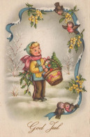 Happy New Year Christmas CHILDREN Vintage Postcard CPSM #PAW801.GB - Nouvel An